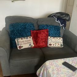Blue Love Seat Sofa Bed (mattress included in bed)