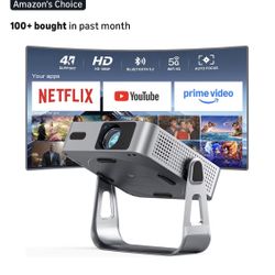 Brand New in Box VISSPL 4K Slim Smart Projector WiFi Bluetooth Official Netflix Youtube App 360° Adjustable Stand Home Theater Auto Focus