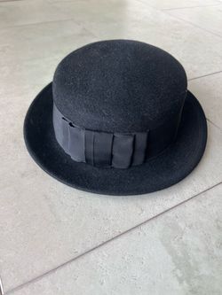 Vintage Wool Bowler Hat with Grosgrain Band
