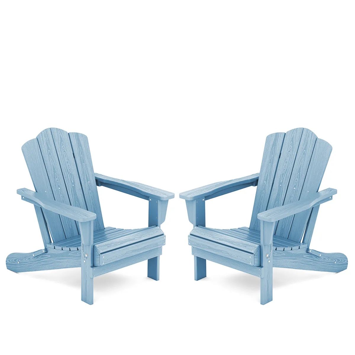 SERWALL All Weather Patio Folding Adirondack Chair Stackable Light