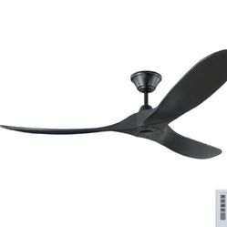 Maverick 60 in. Modern Indoor/ Outdoor Matte Black Ceiling Fan with Matte Black Blades and 6-Speed Remote Control