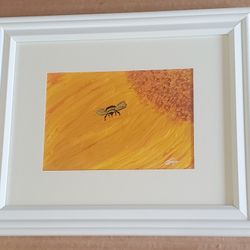 Abstract Sunflower And Honey Bee. OBO