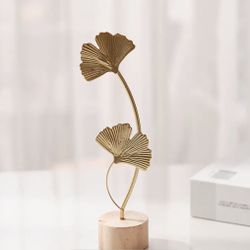 1pc Of Iron Art Ginkgo Leaf Ornament For Creative Home