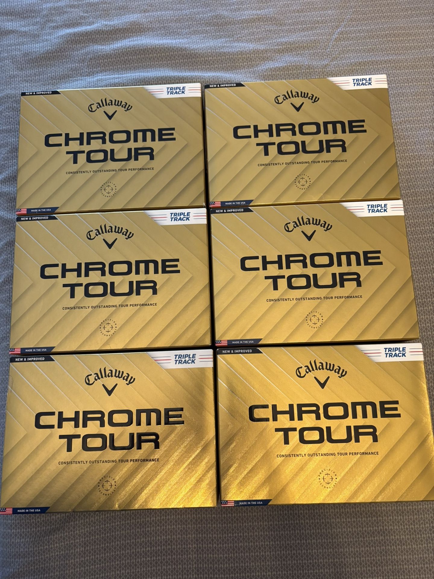 6 Dozen (72) Callaway  Chrome Tour Triple Track White Golf Balls BNIB No Logo