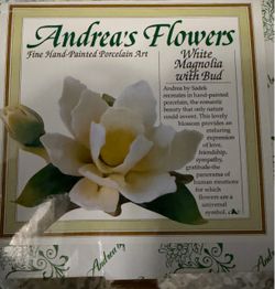Andrea by Sadek White Magnolia with Bud Porcelain
