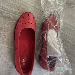 New Red Flat MaryJane 👞 Shoes