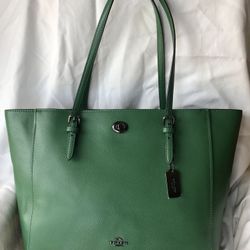 Coach Turnlock Large Tote Green