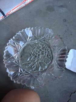 Clear Pressed Glass Decorative Plate
