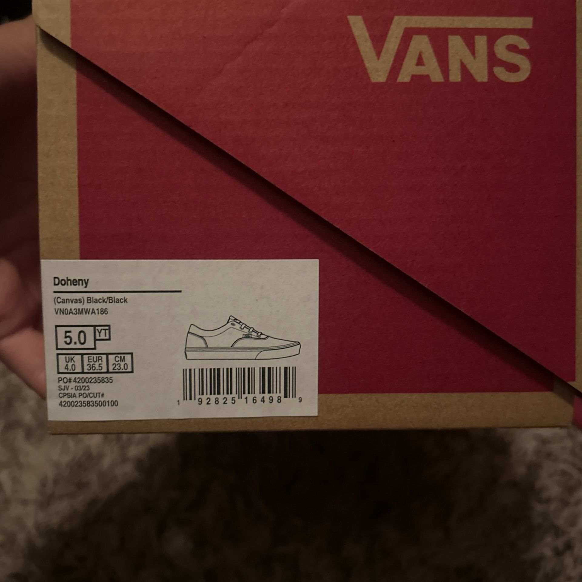 Size 5 black vans