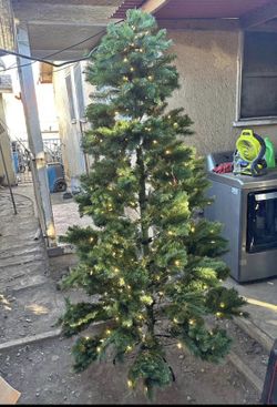 7.5 ft. Festive Pine LED Pre-Lit Artificial Christmas Tree T10 by