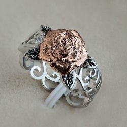 "Eternity Flower Hollow Carved Fever Silver Vintage Rings for Women, VP1468
 
  