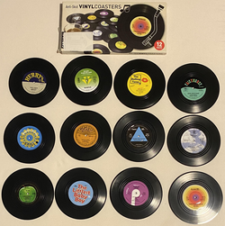 12 Cap Gun Anti-Skid Vinyl Record Coasters