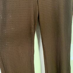 Flare Bottom Crochet Pants from H & M Sz. L - Brown