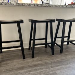 Black Wooden Barstools 