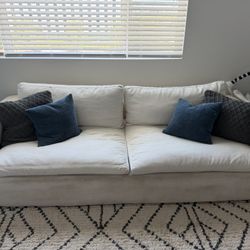 Living Spaces Utopia Cream Sofa – 2 Piece Couch Set