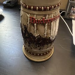 1981 BUDWEISER HOLIDAY BEER STEIN / MUG - Snowy Woodlands CS-50
