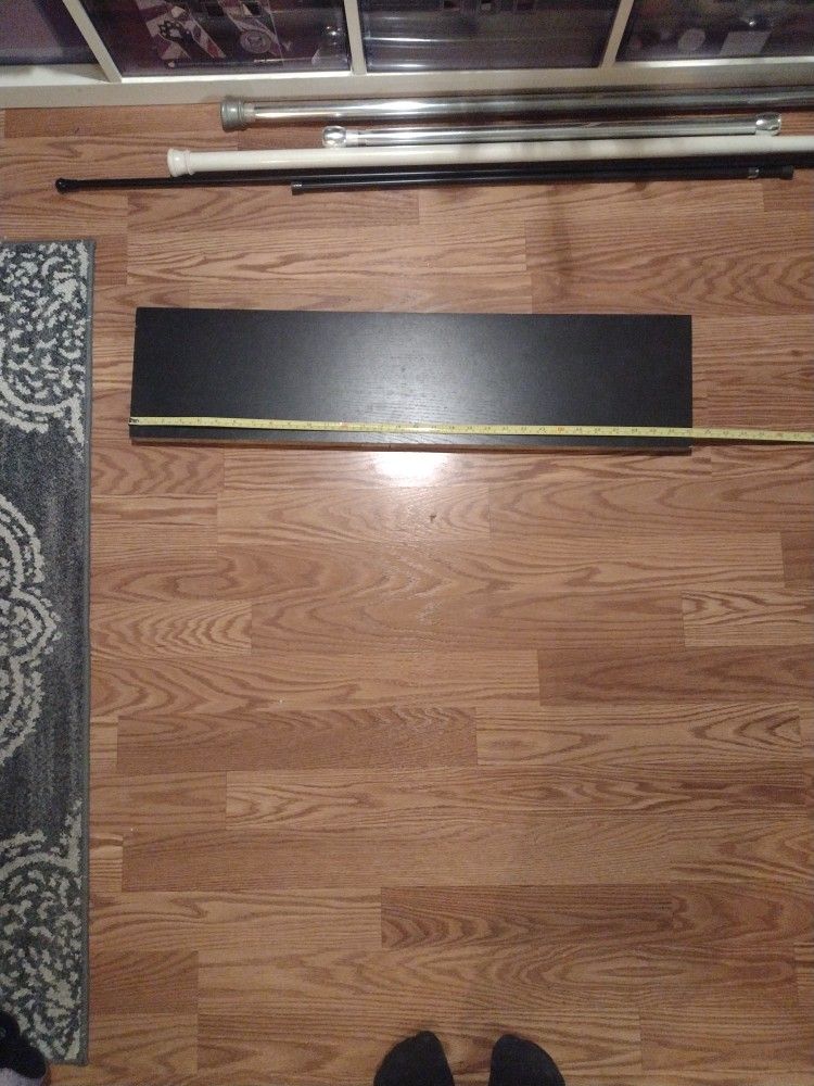 Black Wall Shelf - Single No Brackets