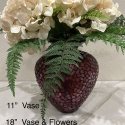 Artificial Flowers & Vase
