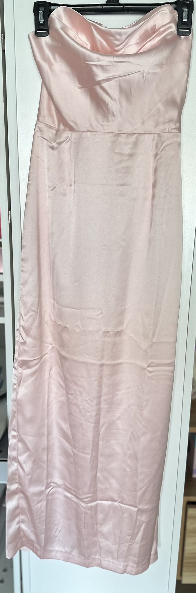 Meshki - Alanis Strapless Maxi Dress Small-Crystal Pink