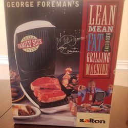 George Forman's Lean Mean Fat Reducing Grilling Machine, Model GR20. NEW