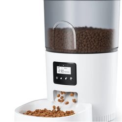  Automatic Cat Feeders, 3L Timed Cat Dry Food Dispenser with Clog-Free Design, Auto Pet Feeder for Cats and Dogs, 1-4 Meals Per Day. Bran