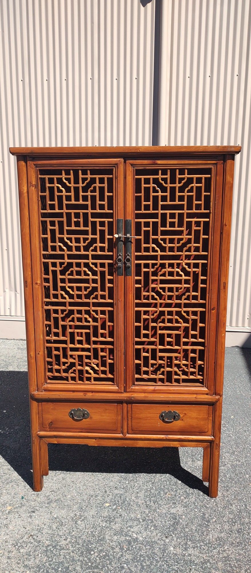 Antique Asian Latticework Chest 