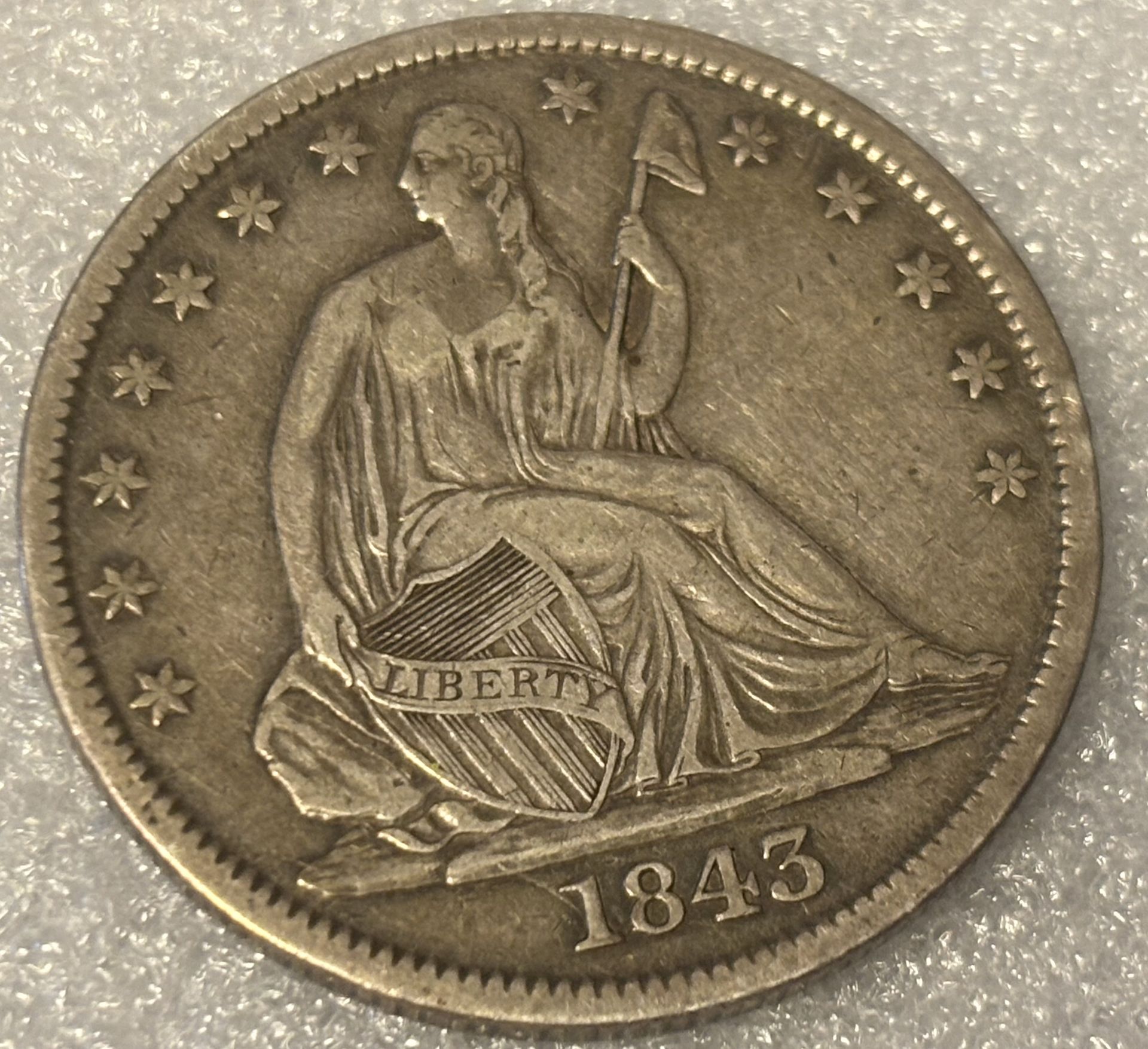 Half dollar 1843 Antique coin USA