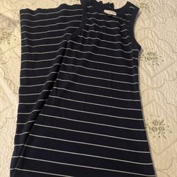 Navy Blue /white Striped Dress 