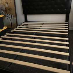 Low Profile Faux Leather Upholstered Bed Frame