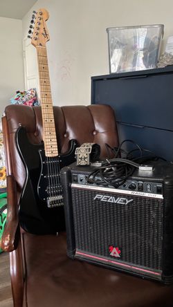 Electric Guitar Starter Kit - Squier Stratocaster + Peavey Amp & Accessories