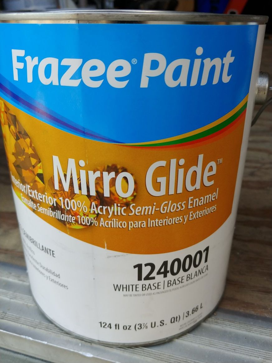 1 gallon semi-gloss Frazee mirror Glide unopened paint interior exterior