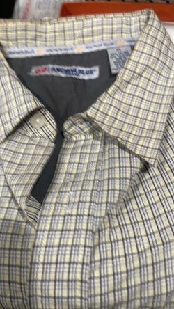 Men shirt short leave anchor blue