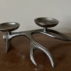 Rustic Antler-Inspired Heavy Metal Candle Holder