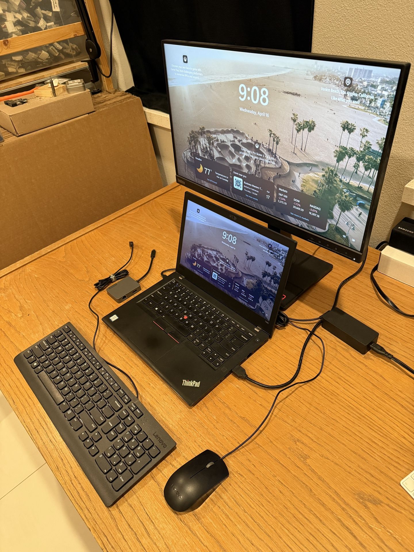 Lenovo T480 Laptop With Monitor And Accessories
