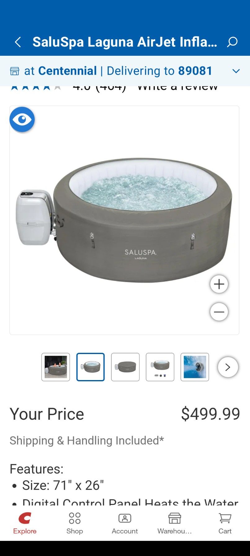 SaluSpa Laguna AirJet Inflatable Hot Tub