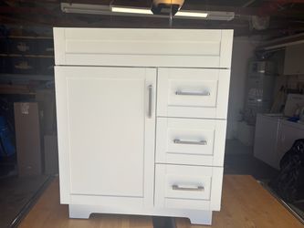 White Bathroom Vanity Cabinet with Drawers