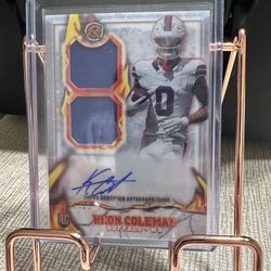 Keon Coleman Autograph/Uniform piece Numbered Rookie Card
