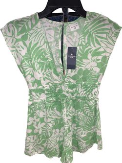 Abercrombie Kids Green Swimsuit Coverup Romper Size 11/12 (Large 10-12) NWT