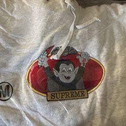 Supreme Ash Grey Vampire Boy Hoodie Size M