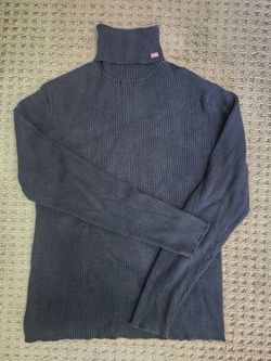 Unisex Navy Blue POLO JEANS CO RALPH LAUREN Pullover Sweater Turtle Neck, Size L