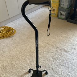 Go Anyware Black Hugo Quad Adjustable Walking Cane