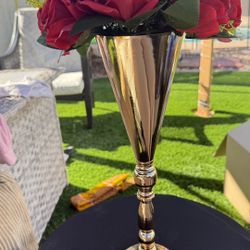 Gold Centerpieces + Red Rose Flower Sets – Wedding / Event Decor – Bundle Deal”