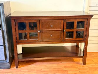 Dark Wood Buffet Sideboard Console Cabinet