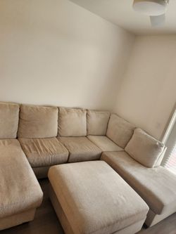 Large Sectional Couch and Ottoman