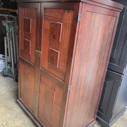Pier One Small Armoire And Matching End Table 