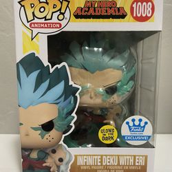 Mint Funko Pop Infinite Deku With Eri Glow In The Dark 1008 Izuku Midoria GITD MHA My Hero Academia Funko Pop Exclusive Infinite Deku Eri Glow GITD