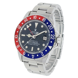 *1965 Men's Rolex 40mm GMT Master Vintage Tiffany & Co. Stainless Steel Watch with Pepsi Bezel. (Pre-Owned 1675)