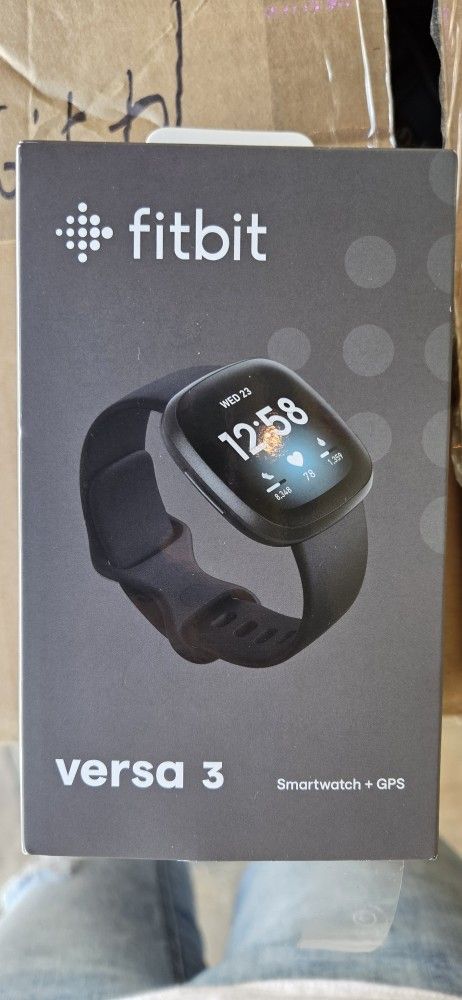 New In Box Fitbit Versa 3 Smartwatch Plus GPS