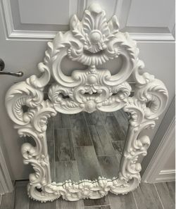White Baroque Ornate Wall Mirror Frame