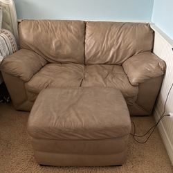 Leather Couch W/ ottoman